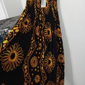 Tropic Threads Freestyle Golden Sun & Aztec print Sleeveless Maxi Dress OS New